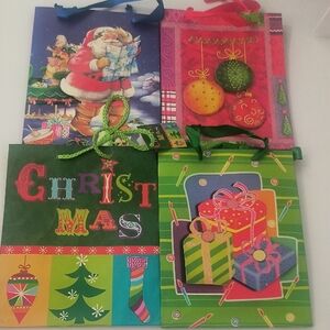 Colorful Christmas Gift Bags Set